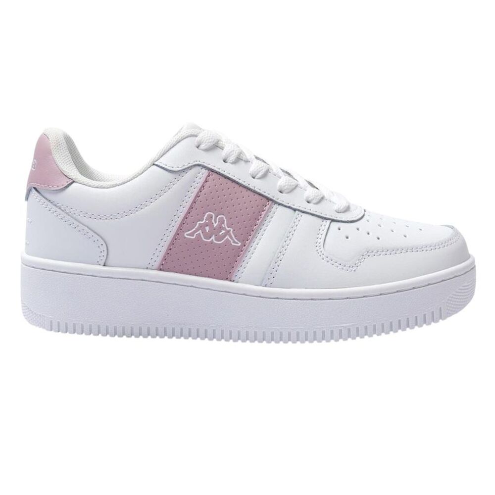 Kappa Childrens/Kids La Morra Leather Platform Sneakers / White/Pink